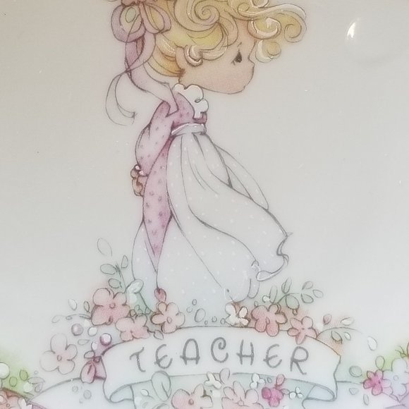 1991 Precious Moments Teacher’s Miniature Collector’s Porcelain Plate By Enesco - Picture 5 of 6